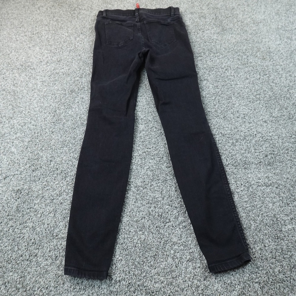 Spanx Jeans Womens S Dark Black Denim Pants Ankle Skinny Pull On Jegging Stretch - Picture 8 of 10